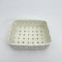 Plat Rectangle Tressé Céramique Blanc, Bazardeluxe