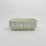 Plat Rectangle Tressé Céramique Blanc, Bazardeluxe