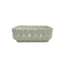 Plat Rectangle Tressé Céramique Blanc, Bazardeluxe