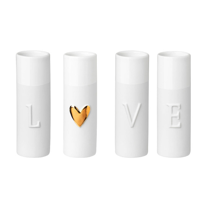 Lot de 4 Vases en Porcelaine Love, Räder