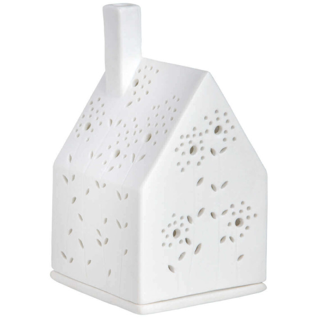 Maison Photophore en Porcelaine Fleurs, Räder