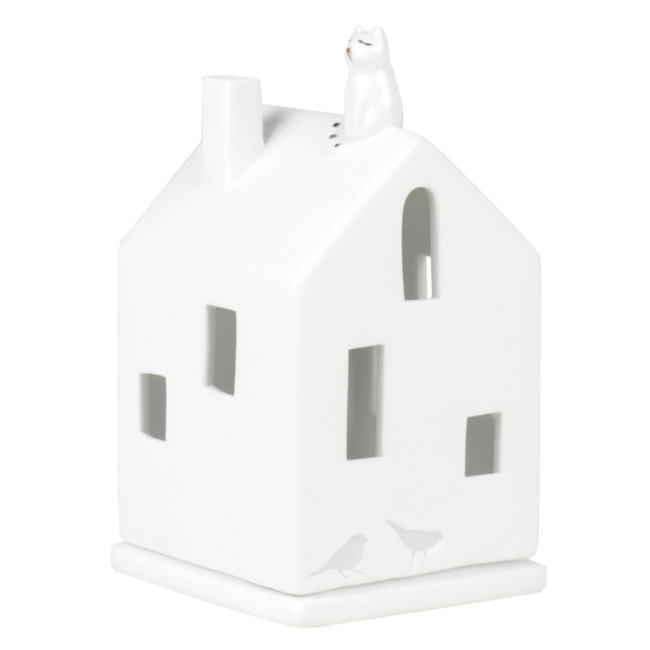 Maison Photophore en Porcelaine Chat, Räder