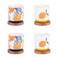 Coffret 4 Tasses 25 cl et sous-tasses Sicilia, Table Passion