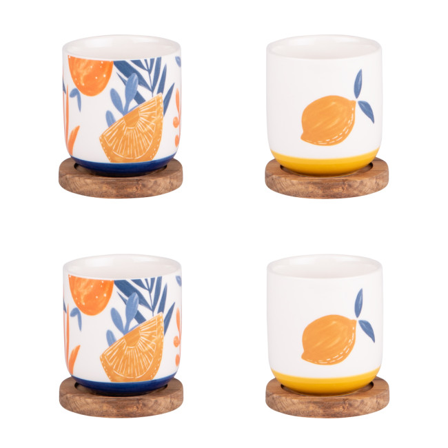 Coffret 4 Tasses 25 cl et sous-tasses Sicilia, Table Passion