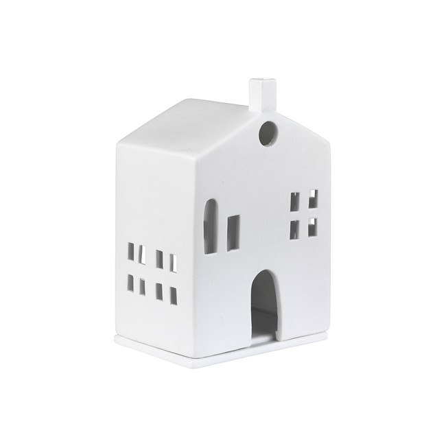 Maison Photophore en Porcelaine Porte Arrondie, Räder