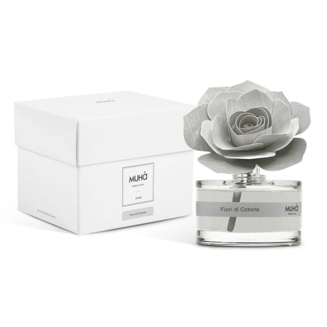 Diffuseur de parfum Fleurs de Coton avec Rose Grise, Muhà