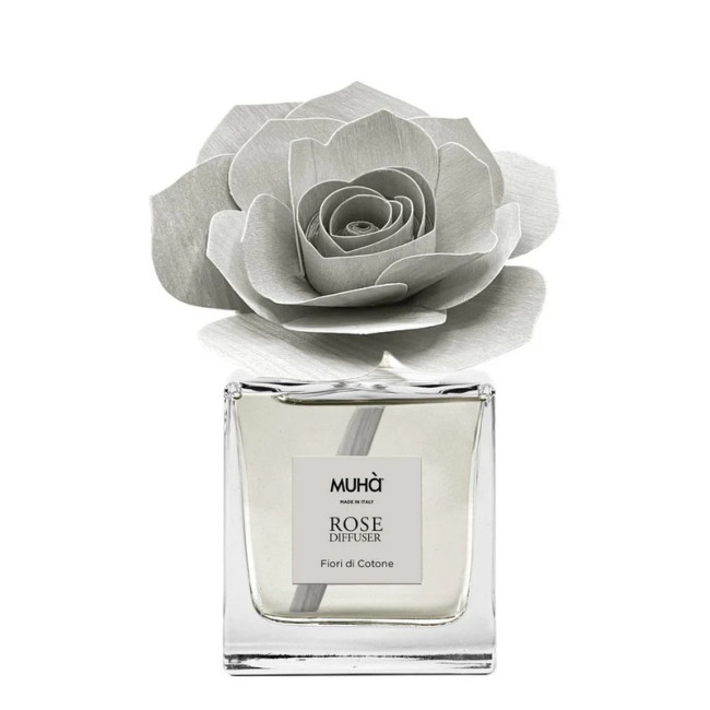 Diffuseur de parfum Fleurs de Coton avec Rose Grise, Muhà