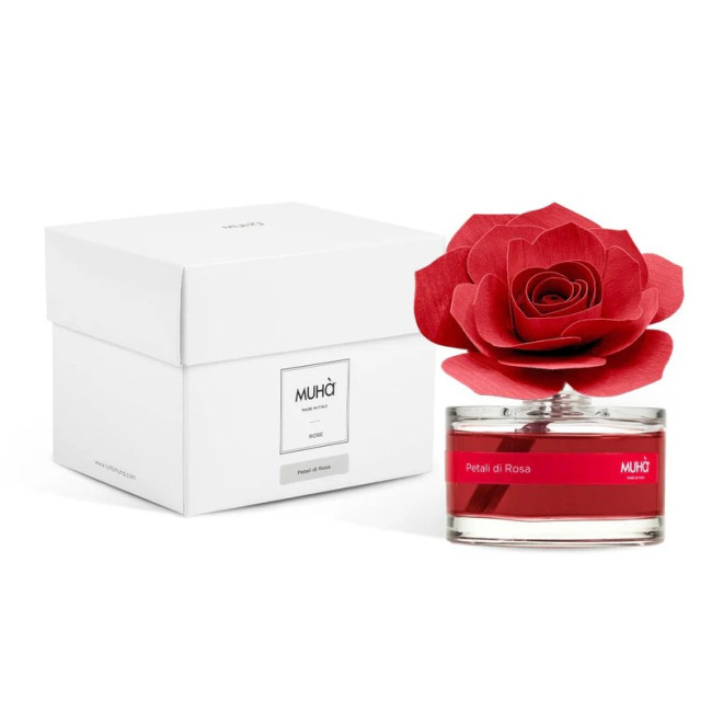 Diffuseur de parfum Pétale de Rose avec Rose Rouge, Muhà