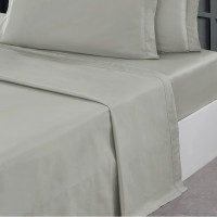 Drap Plat Soft Percale Gris Perle, Sensei