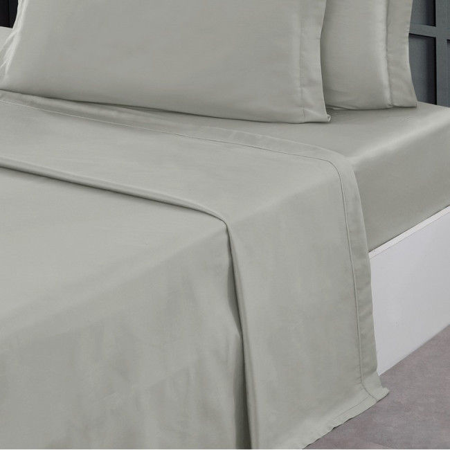 Drap Plat Soft Percale Gris Perle, Sensei