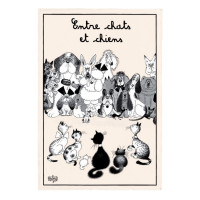 Torchon Entre Chats et Chiens Dubout, Winkler