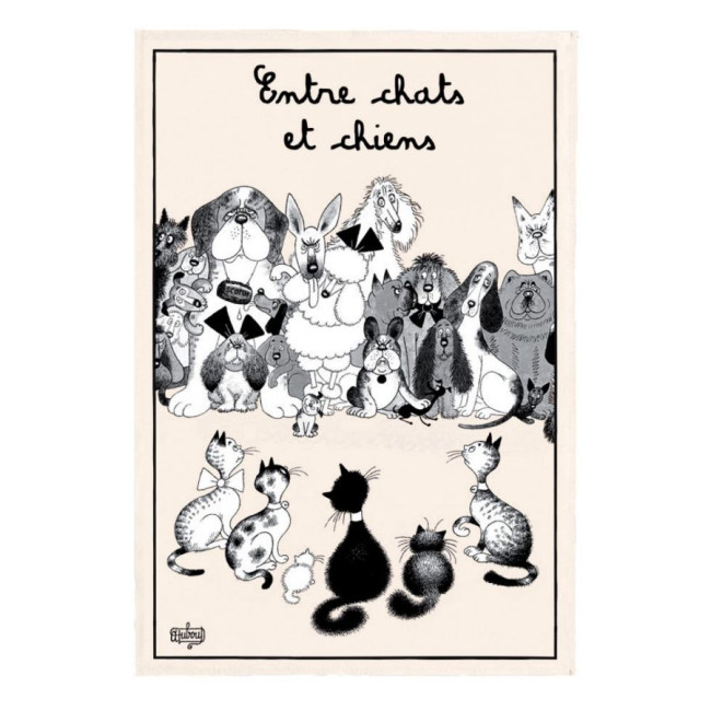 Torchon Entre Chats et Chiens Dubout, Winkler