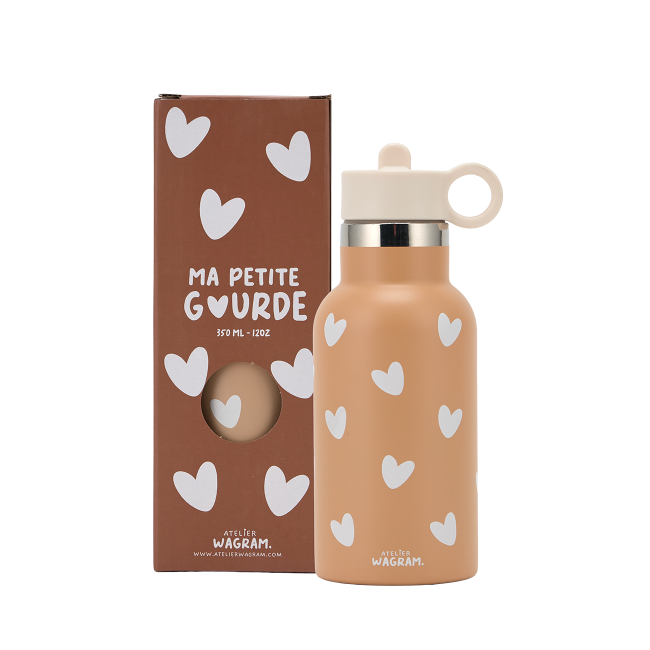Gourde en acier inoxydable Cœurs Nougat, Atelier Wagram