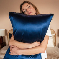 Taie d'Oreiller en Soie 51 x 76 cm Bleu Nuit, Emily's Pillow