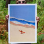 Affiche Beach Boy Surfer, Ciel Glue