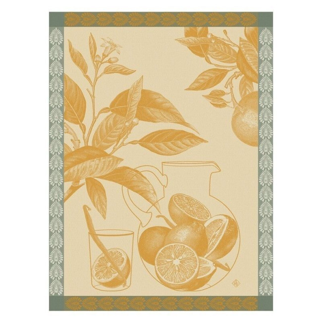 Torchon Eaux d'Agrumes Mandarine, Le Jacquard Français
