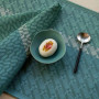Set de table enduit Veine Graphique Emeraude, Le Jacquard Français