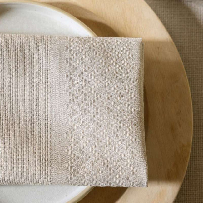 Serviette de table Slow Life Re-use Bois, Le Jacquard Français