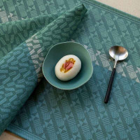 Serviette de table Veine Graphique Emeraude, Le Jacquard Français