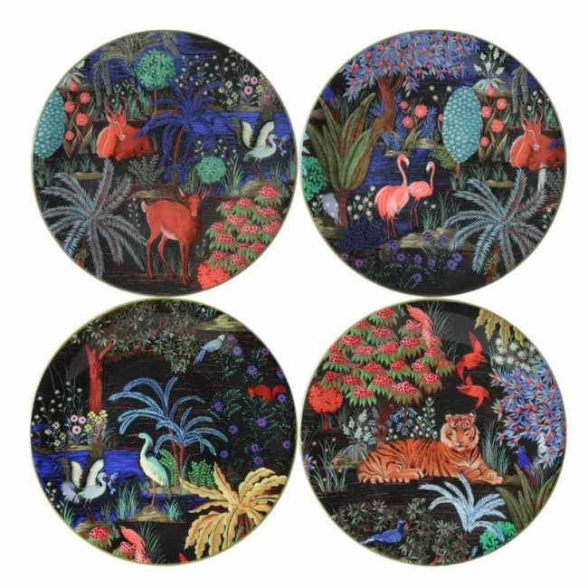 Coffret 4 assiettes dessert Jardin du Palais, Faïencerie de Gien