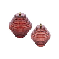 Lampe à huile Twin Laiton Amarante, Peri Living