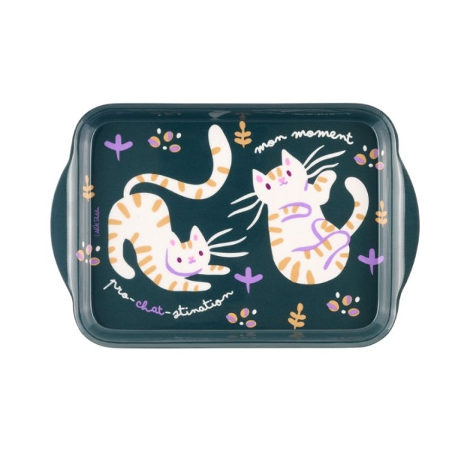 Petit plateau Chat Tigré, Derrière la porte