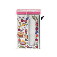 Boîte à fenêtre Sucre + bec verseur Devine, Derrière la porte