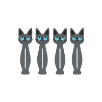 Set de 4 pinces à Linge Chat Intello, Derrière la porte
