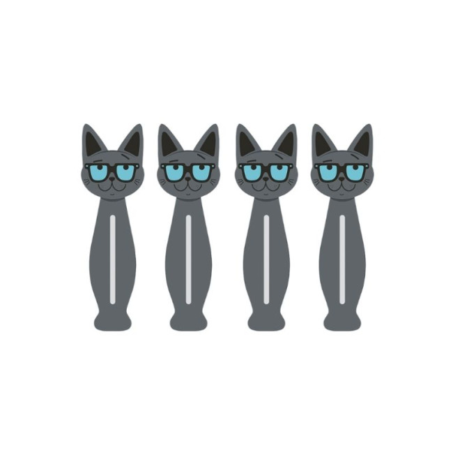 Set de 4 pinces à Linge Chat Intello, Derrière la porte