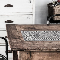 Chemin de table en vinyle Roots Grey, Beija Flor