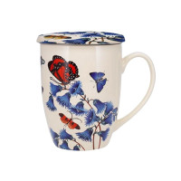 Tisanière 38cl Fleurs Papillons Bleu, Kiub