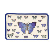 Vide-Poche en Porcelaine Encyclopedia Papillons Bleu, Kiub