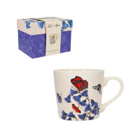 Mug XL 43 cl Fleurs Papillons Bleu, Kiub