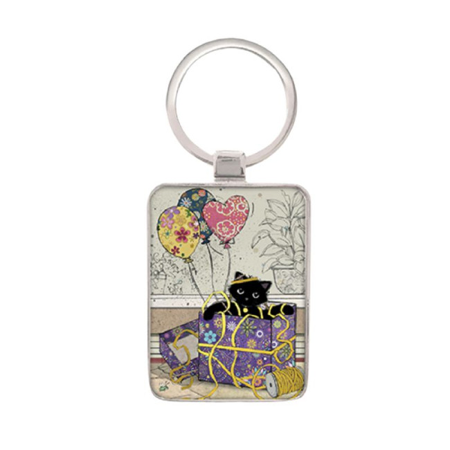 Porte Clés rectangle Bug Art Chaton Cadeau, Kiub