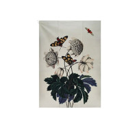 Torchon Encyclopedia Fleurs Papillons Vert, Kiub