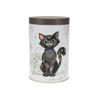 Boîte ronde en Métal Chat Noir Kook, Kiub