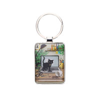 Porte Clés rectangle Bug Art Chaton Ordi, Kiub
