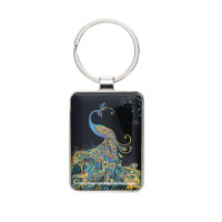 Porte Clés rectangle Jewels Paon, Kiub