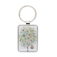 Porte Clés rectangle Oiseaux Arbre, Kiub