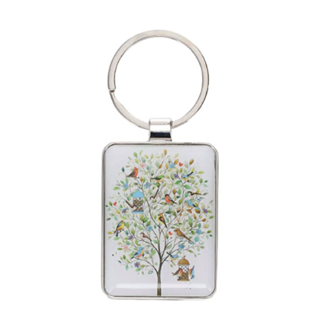 Porte Clés rectangle Oiseaux Arbre, Kiub