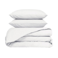 Housse de Couette + Taies d'oreiller Venezia Blanc, Haomy