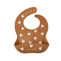 Bavoir en silicone Cœurs Caramel, Atelier Wagram