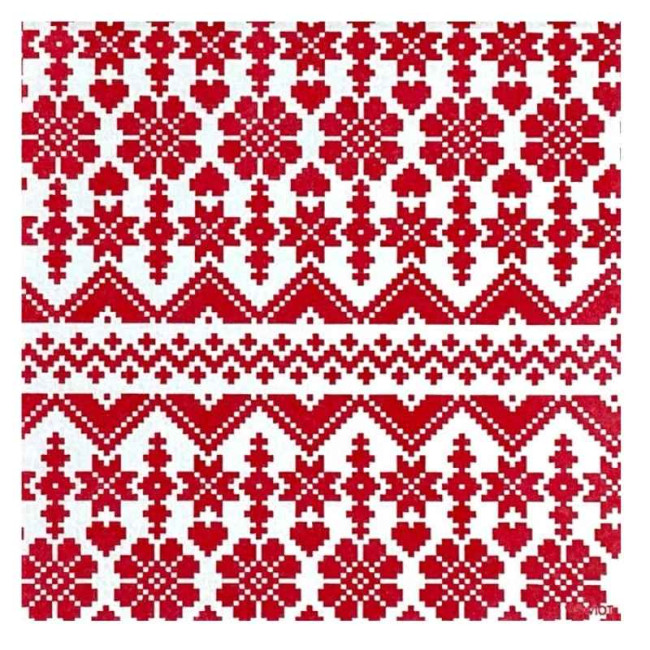 Serviettes en papier Cocktail Jacquard rouge, Françoise PAVIOT