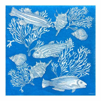 Serviettes en papier Fonds Marins, Françoise PAVIOT