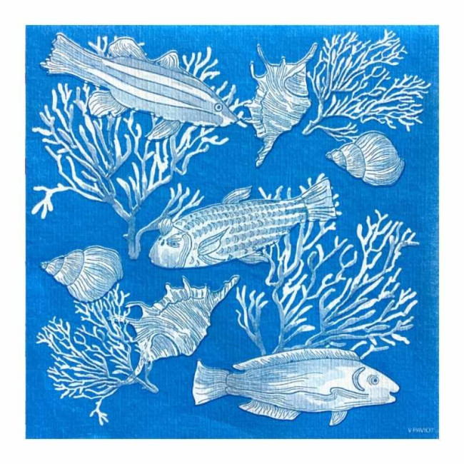 Serviettes en papier Fonds Marins, Françoise PAVIOT