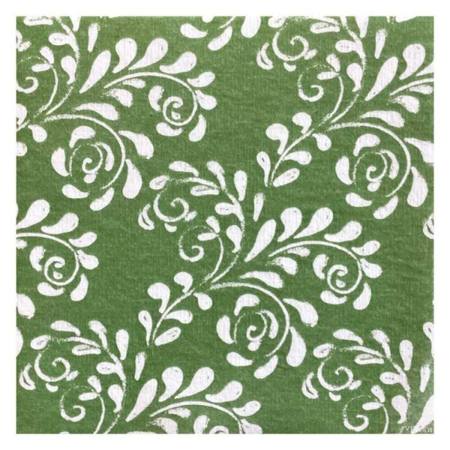 Serviettes en papier Arabesque Olive, Françoise PAVIOT