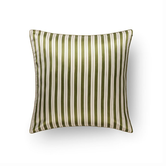 Taie d'Oreiller en Soie 65 x 65 cm Rayure verte, Emily's Pillow