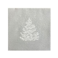 Serviettes en papier Sapin Roi des forêts Argent, Françoise PAVIOT