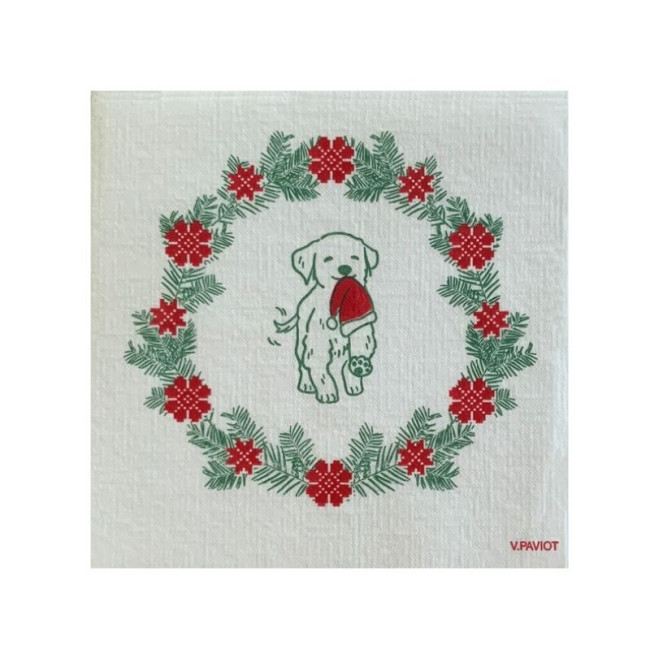 Serviettes en papier Cocktail Chien Bonnet, Françoise PAVIOT