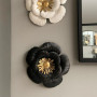 Décoration murale métal Fleur noir doré, Emdé